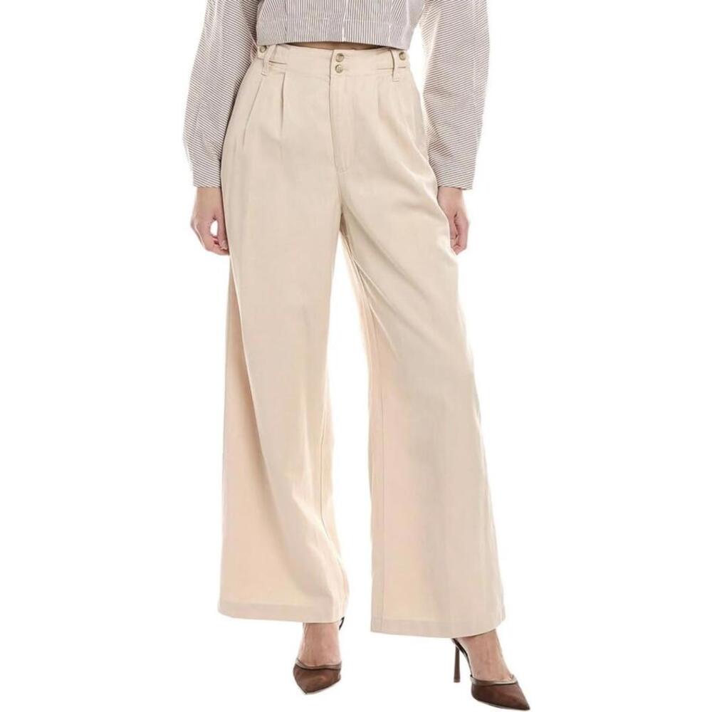 Madewell Women's Beige High-Waist Wide Leg Pants Size 0